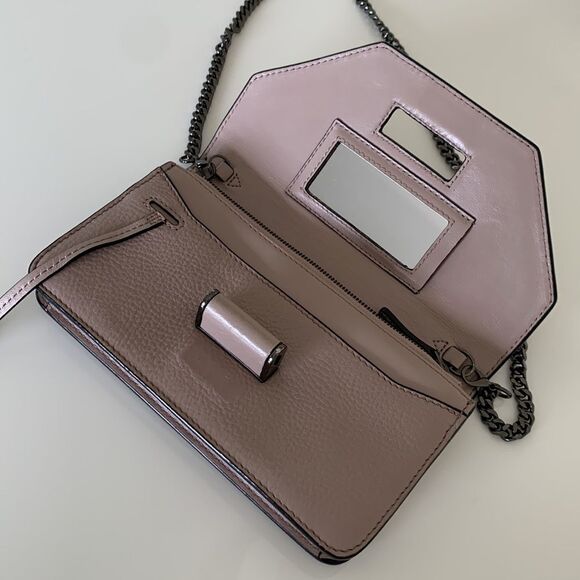 Mackage Zoey-C Leather Envelope clutch/crossbody with Gunmetal Chain Bag - Picture 5 of 12